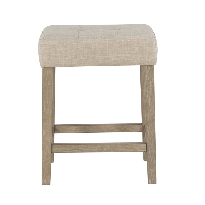 Natural Wood Console Table with Marble Top and Beige Stools