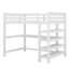 Lit mezzanine avec tablettes de rangement et bureau sous le lit-359492135