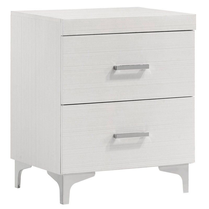 White 2-Drawer Nightstand