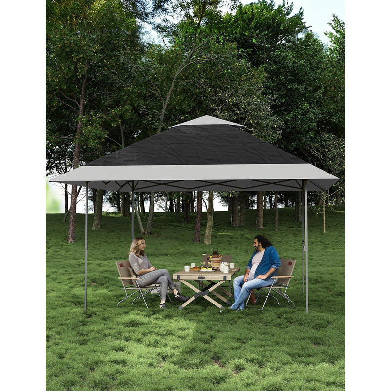 4 x 4 m Pop Up Gazebo, Double Roof Waterproof Garden Shelter with UV Protection