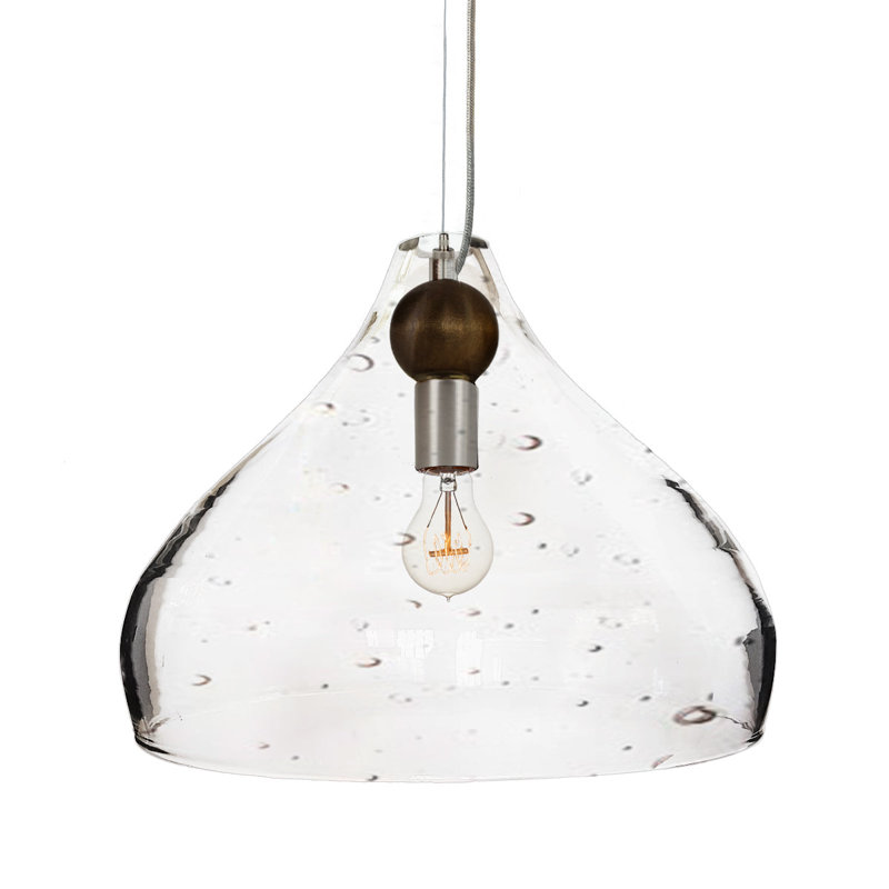 Luminaire suspendu en forme de larme à 1 lumière Earth, Nickel brossé