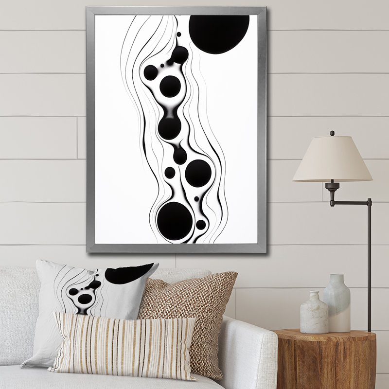 Expressionnisme abstrait carré - peinture abstraite murale, Cadre simple argenté, H 12 po x l 20 po x P 1 po