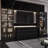 3pc-tv Stand With Bookshelves Modern Entertainment Center With Glass Door-450201431