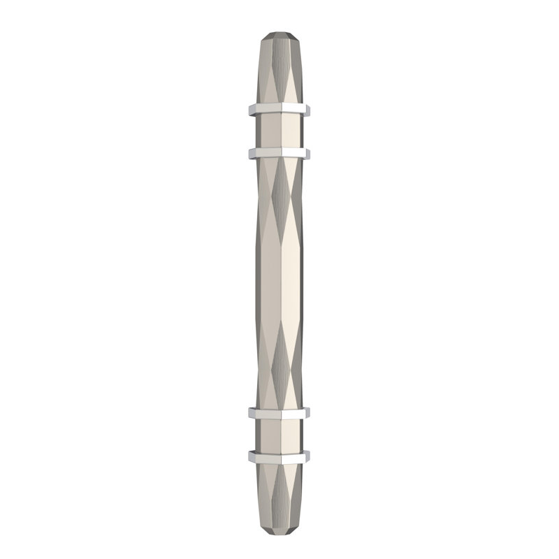 Poignée d'armoire nickel satiné / chrome poli centre à centre London 3-3 / 4 pouces (96 mm), 3-3/4"