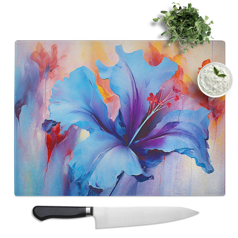 Bluebell Flower Abstract H0324  Glass Chopping Board