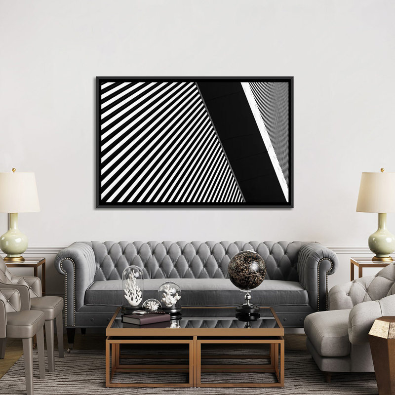 Impression sur toile tendue, H 18 po x l 26 po x P 1,5 po, Toile avec cadre noir, Pas de tapis