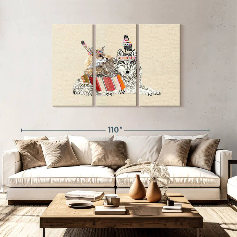 Ketti Boho Wolf, 48" H x 74" W