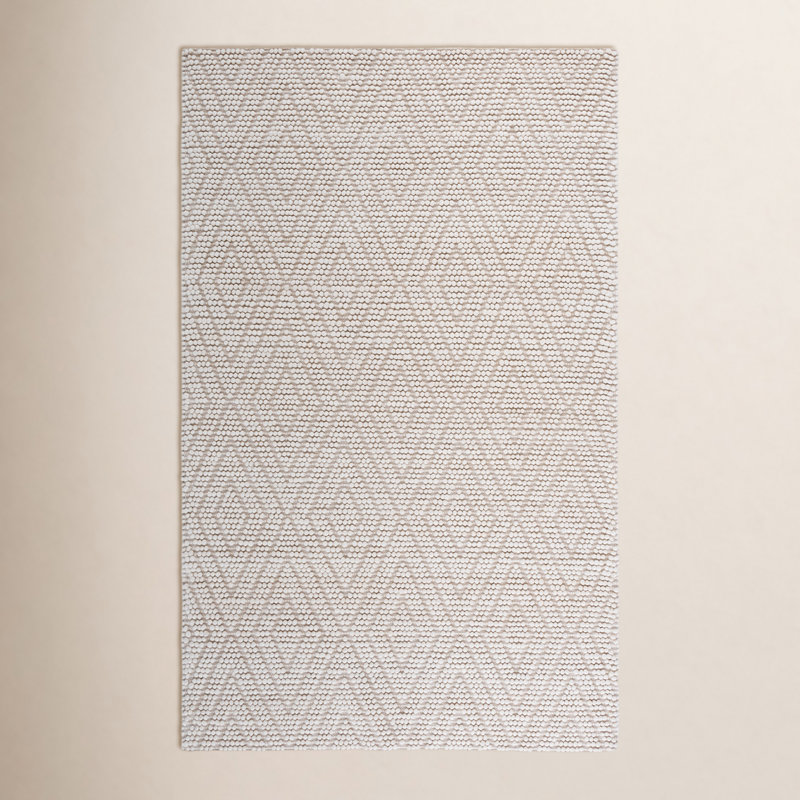 Tapis ivoire fait à la main Elle, Rectangle de 10 pi x 14 pi