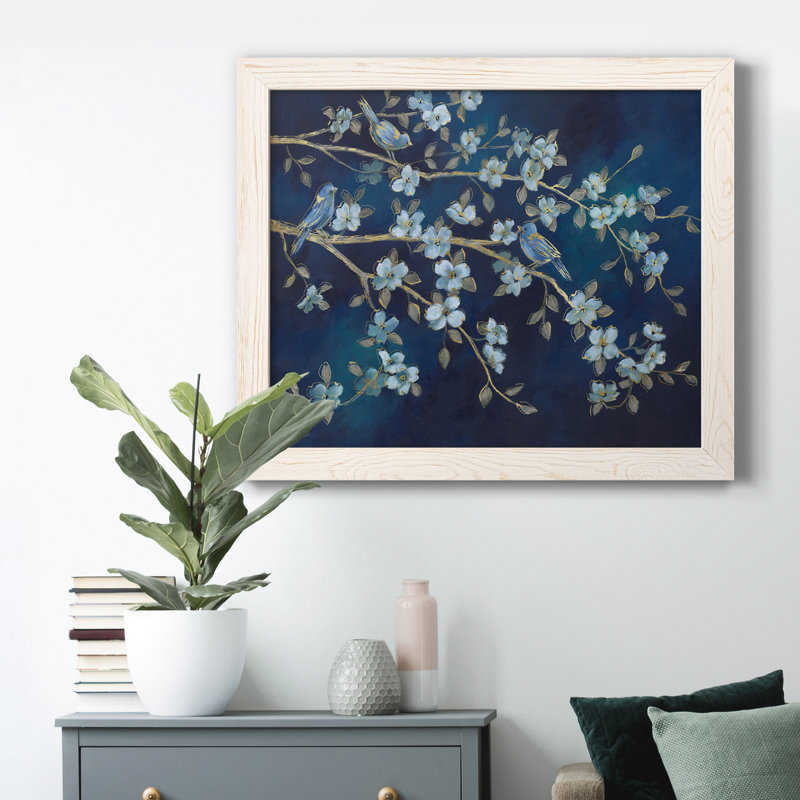 Bluebird conférence - peinture sur toile encadrée, H 20 po x l 17 po x P 1,5 po, Blanc
