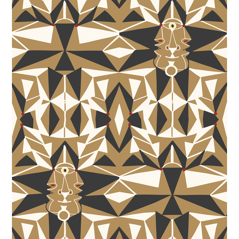 The Wall - Jean Cocteau Geometric Wallpaper Double Roll by Jean Cocteau, Bronze