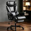 Chaise de bureau ergonomique inclinable à haut dossier avec appui-tête réglable, accoudoirs, repose-pieds rétractable et support lombaire