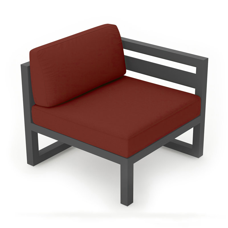 Avion Patio Chair with Sunbrella Cushions, Slate, Canvas Henna Sunbrella® Canvas