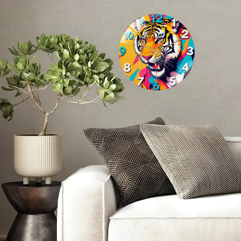 Horloge murale colorée avec art unique - 12 po