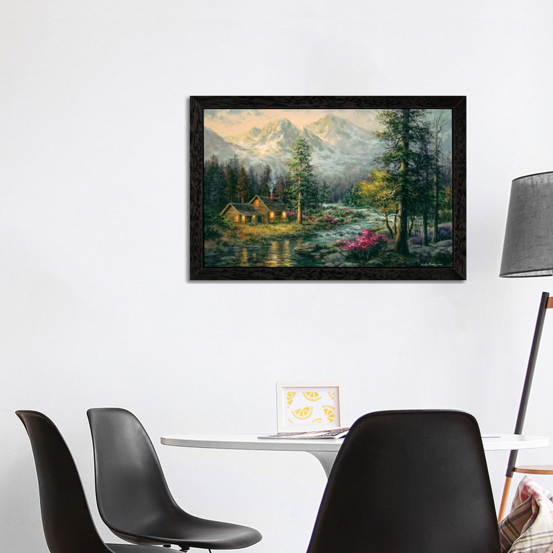 Camper's Cabin 1 Piece Painting on Canvas, 101.6 cm H x 66.04 cm W, Black Framed