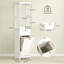 Freestanding Bathroom Cabinet, With Laundry Basket - White