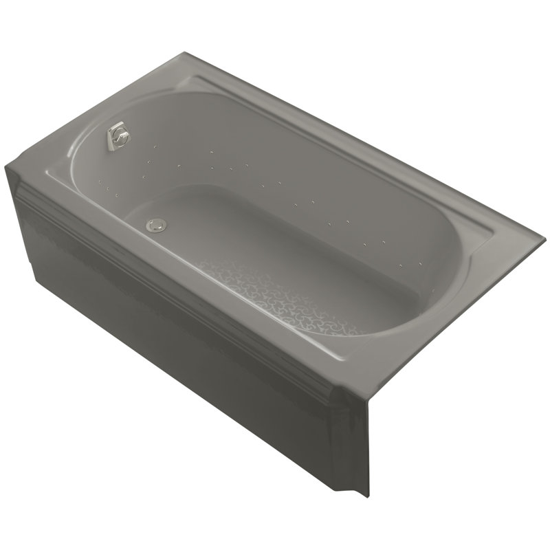 Memoirs 60" x 33.75" Whirlpool Cast Iron Bathtub with Heater, Polished Nickel, Cashmere
