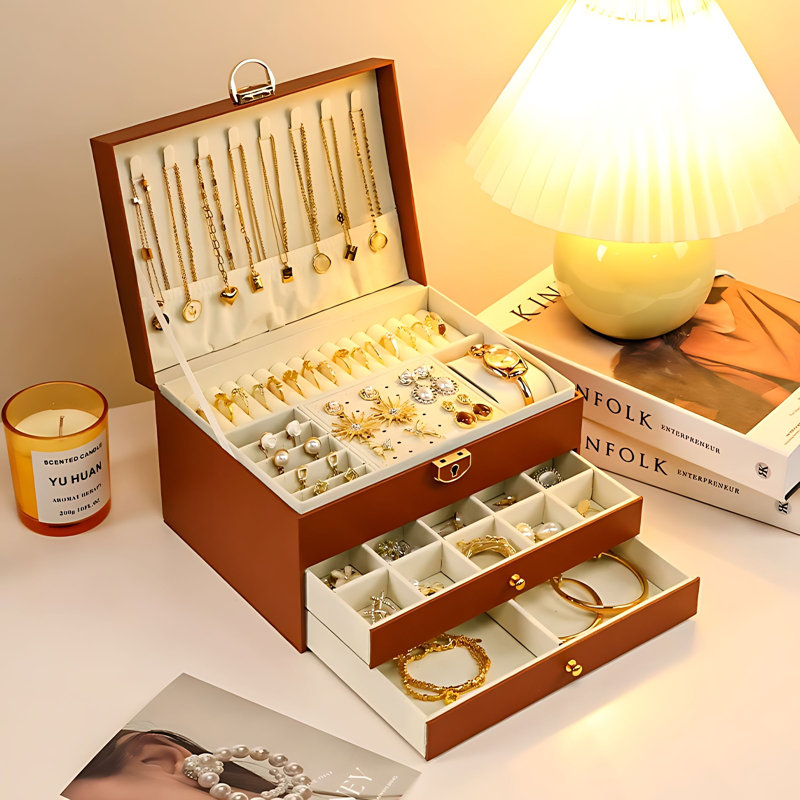 Boîte à bijoux +, Brun