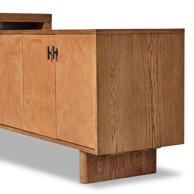 Posada Solid Wood Modular L-Shaped Executive Desk, Amber Oak