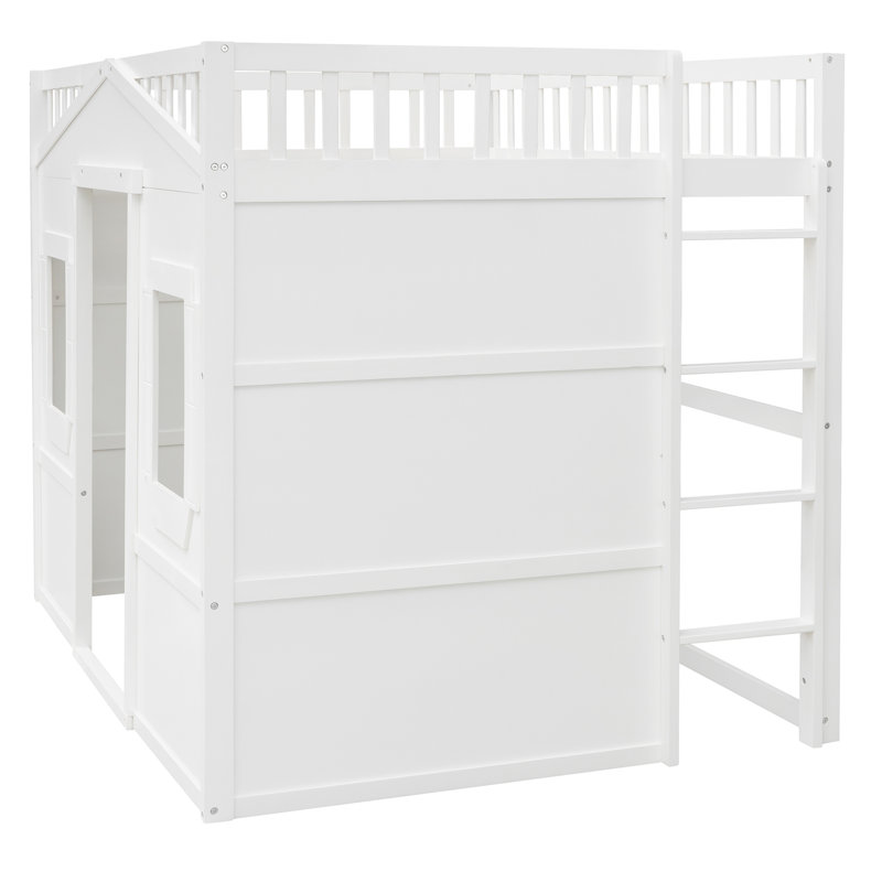 Lit mezzanine robuste et fonctionnel avec échelle, adapté à divers styles de décoration et idéal pour une utilisation à long terme
