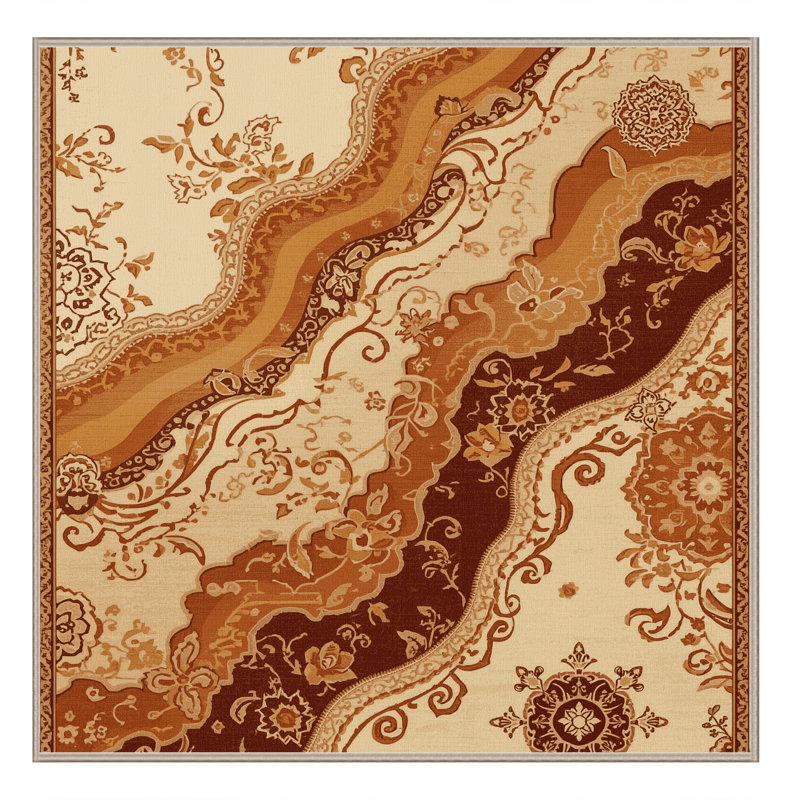 Tapis oriental doux et moelleux Kamena, Carré 5 pi