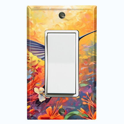 Colibri colibri, forêt colorée, thème de la nature, 1 - plaque murale