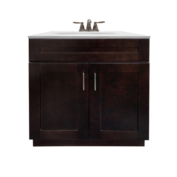 thumbnail image 2 of Runfine 36-in Baltic Birch Undermount Single Sink Bathroom Vanity With Carrara White Engineered Stone Top In Yellow | RF110437 2 of 13