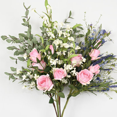 Arrangement floral 36 po Eucalyptus artificiel rose lavande pour remplissage de vase