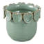 Stoneware Ceramic Planter With Sculpted Leaf Embellishments, Handcrafted Decorative Accent For Contemporary And Rustic Displays, Durable Artisan Pottery Design For Stylish Botanical Presentation-2034405216