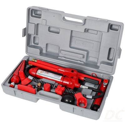 4 Ton Porta Power Kit, Portable Hydraulic Jack With Oil Hose, Auto Body Frame Repair Kit With Storage Case For Car Repair, Truck, Farm