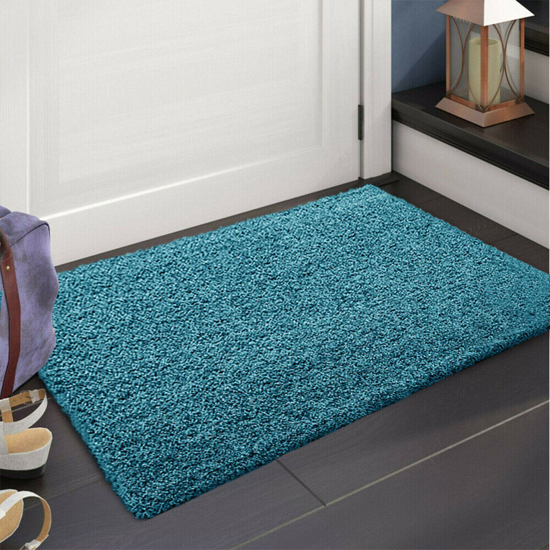 Merinda Non-Slip Indoor Doormat, Teal