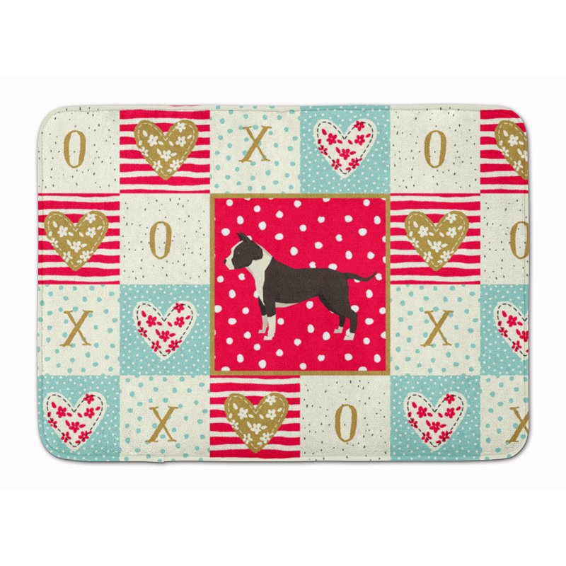 Tapis de cuisine en mousse mémoire love Shanaya, Terrier américain Staffordshire