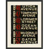 Brooklyn Bus Roll Sign I Print