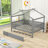 Wooden House Bed With Safety Guardrails And Twin Trundle-1324282056-1324282052