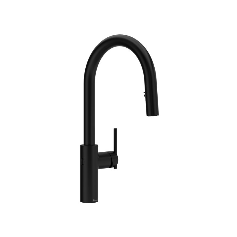 Robinet de cuisine latéral escamotable sans contact, Noir