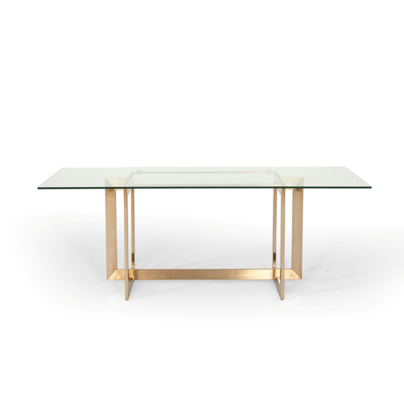 Wensley Rectangular Clear Glass Dining Table