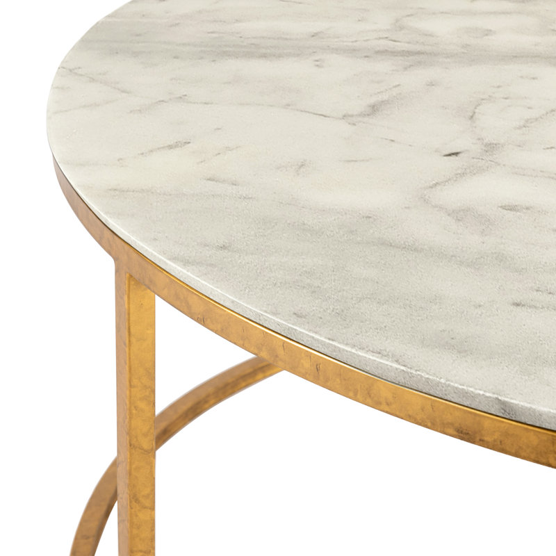 Paris Frame 1 Coffee Table, Carrera Marble, Royal Gold
