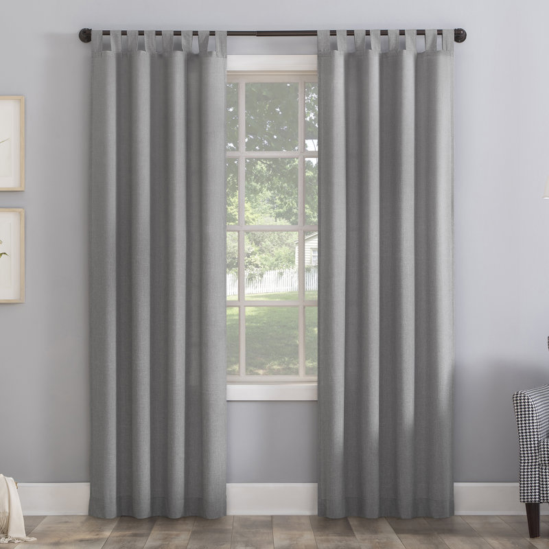 Panneau de rideau simple semi-transparent en polyester - Basics by Wayfair ™, Gris foncé, L 40 po x L 84 po