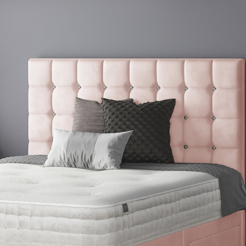 Rochester Upholstered Headboard, Double (4'6), Pink