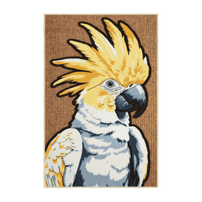 Washable Sulphur crested Cockatoo Birds Area Rug