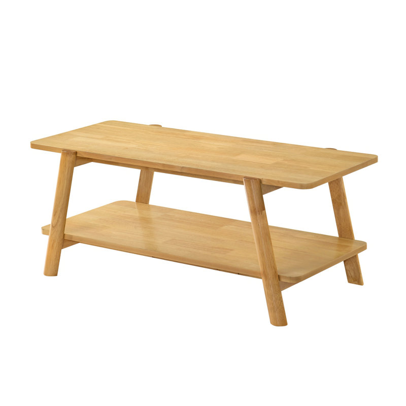 Table basse avec tablette moderne en bois et finition en chêne naturel, Chêne