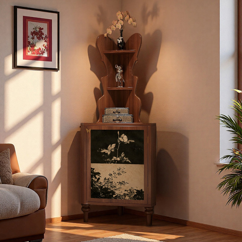 Armoire de coin multifonctionnelle en bois