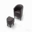 Chaise + repose-pieds, brun foncé-129386053