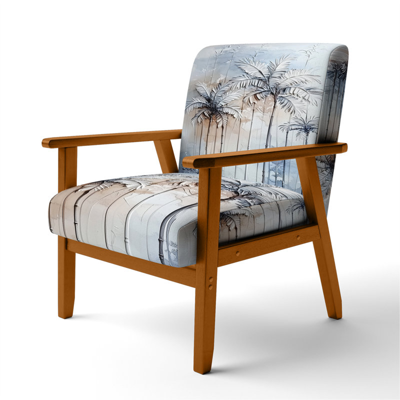 Chaise rembourrée Palm Trees, Brown Square Arms