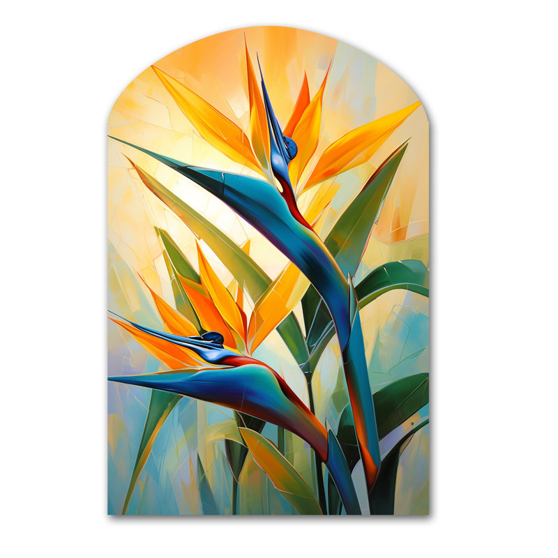 «Paradises Profile Flower II», sculpture murale asymétrique en forme d'oiseaux de paradis, décoration murale en métal