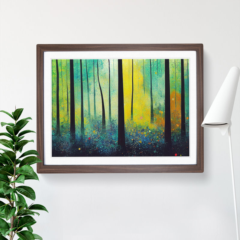 XH1022-8194X Spring Forest Painted Vol.4 - Single Picture Frame Print, 34cm H x 46cm W x 2cm D, Walnut Framed