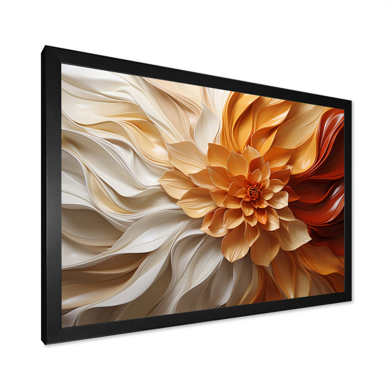 Sunlit Spiral - Abstract Spirals, art sur toile, Noir, H 34 po x l 44 po, Single Picture Framed