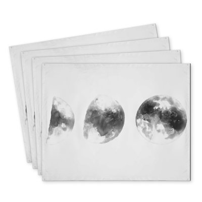 Eclipse in Several Phases Polyester Chandrine Set of 4 Decor