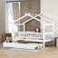 Lit simple en bois avec lit gigogne simple, blanc
