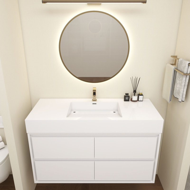 Base de meuble-lavabo 48 po Victoria, Blanc lustré