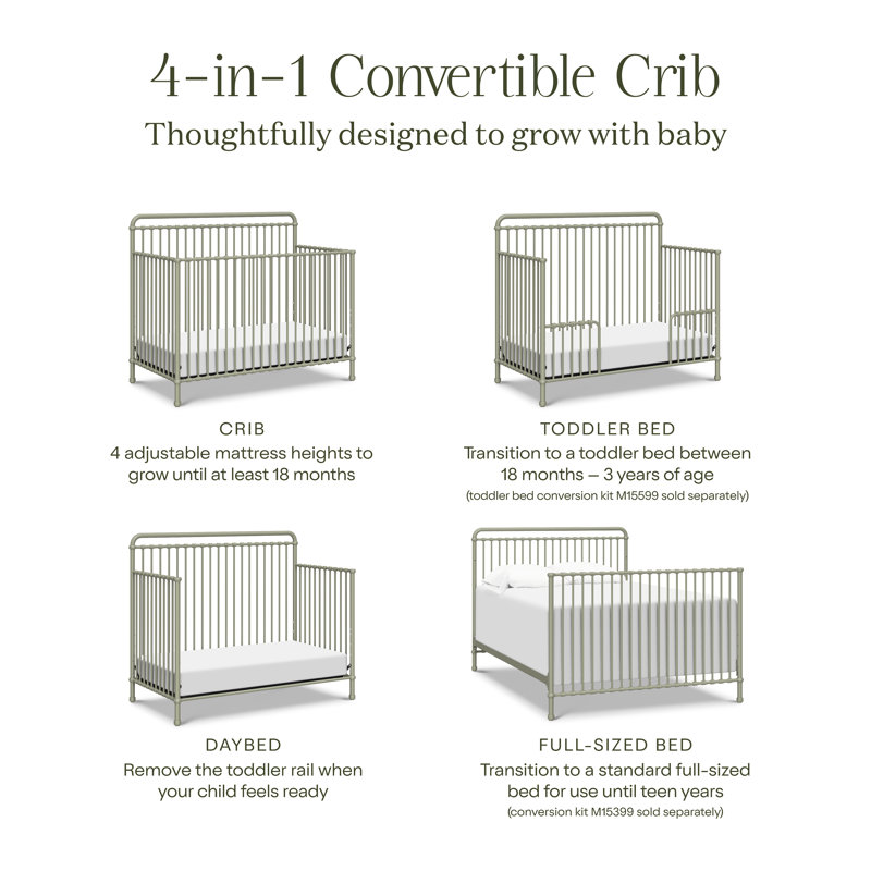 Winston 4-in-1 Convertible Crib, Heirloom Sage